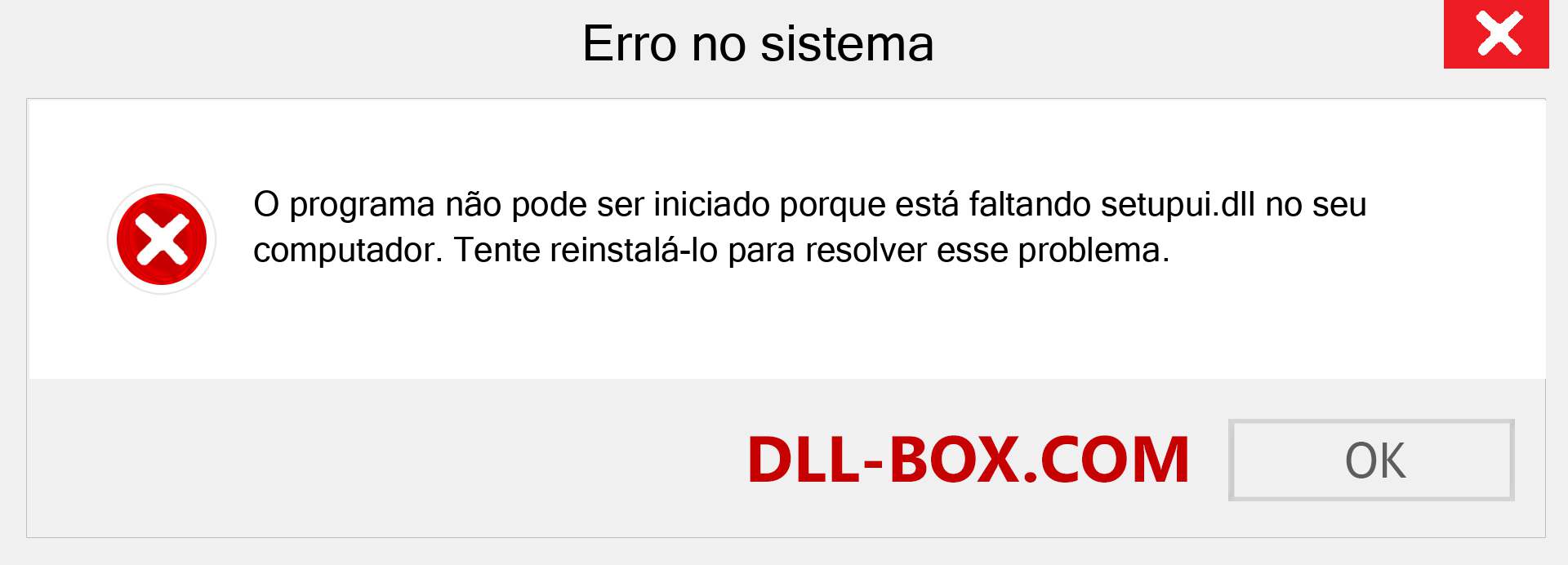 Arquivo setupui.dll ausente ?. Download para Windows 7, 8, 10 - Correção de erro ausente setupui dll no Windows, fotos, imagens